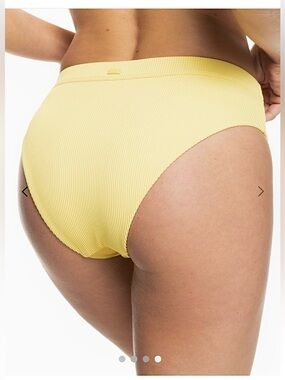 New Roxy Buckle Ribbed Love the Shore Solid Butter Yellow Bikini Bottoms Large